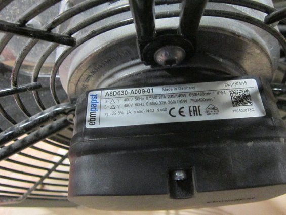 Вентилятор ebmpapst a8d630-a009-01 a8d630-an01-01 для холодильной техники Ф630мм осевой аксиальный