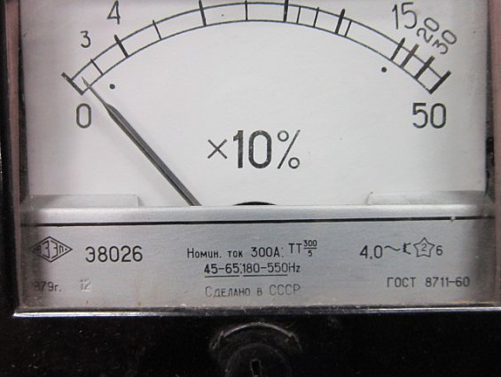 Амперметр перегрузочный щитовой переменного тока Э8026 300А Кл.т.4 80х80х65мм.1980 г.в.