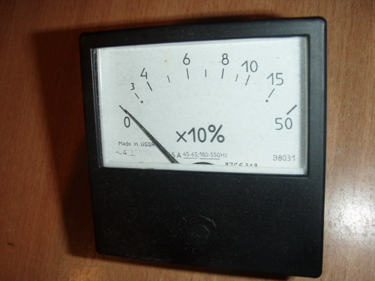 Измеритель щитовой малогаборитный переменного тока Э8031 5А Кл.т.4 80х80х67мм 1987г.в.