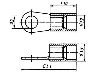 Кольцевые наконечники из листовой меди изолированные, 10-150 мм2