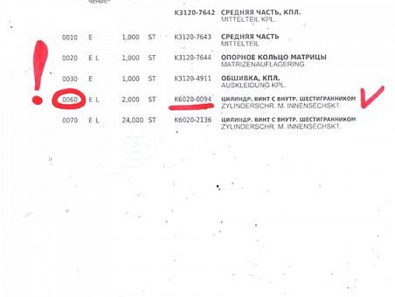 Цилиндр.винт с внутр. шестигранником KAHL K6020-0094 0060 ZYLINDERSCHR.M.INNENSECHSKT.