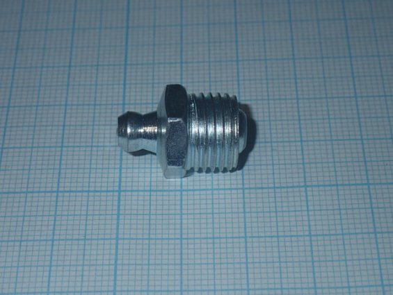 Пресс-масленка прямая с трубной цилиндрической резьбой 1/4" BSP оцинкованная РЕЗЬБА ПРОСЛАБЛЕНА