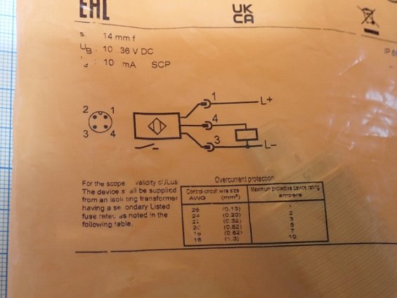 Индуктивный датчик ifm IIT205 IIB3014BBPKG/M/V4A/US-104-DPS Made in Romania