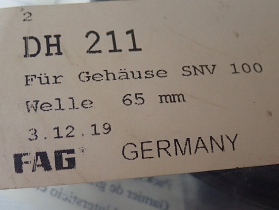 Уплотнение FAG DH211 Fur Gehause SNV-100 Welle 65mm GERMANY