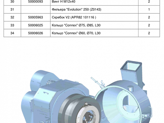 Гайка для колонки EVOLUTION 50003675 Ecrou de colonnette 1800 APR 22 0219 гранулятора EVOLUTION 8250