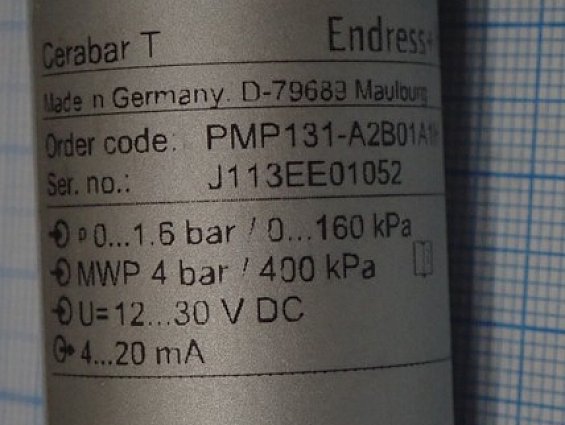 Преобразователь давления Endress+Hauser Cerabar-T PMP131-A2B01A1H 0...1.6bar 0...160kPa