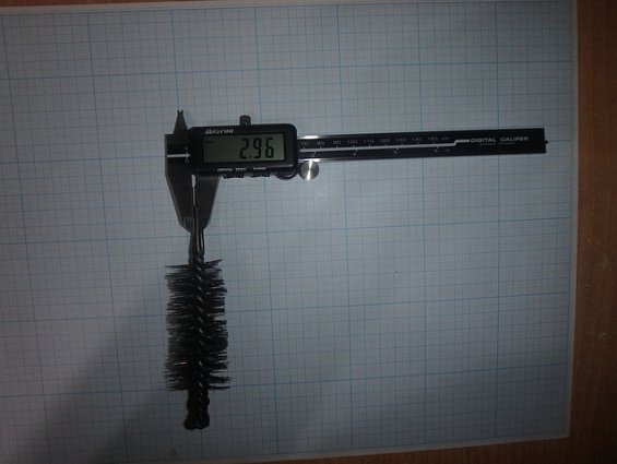 Щетка-ерш стальной Д30х75х120мм D30х75х120mm диаметр-Ф30мм длина ворса-75мм длина общая-120мм