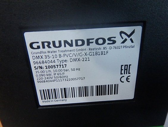 Насос дозировочный GRUNDFOS 96684044 dmx-221 dmx-35-10 B-PVC/V/G-X-G1B1B1F 35.00L/h 10.00bar