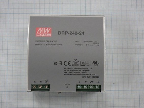 Блок питания drp-240-24 100-240vac 3.5a 50/60Hz 24V 10А