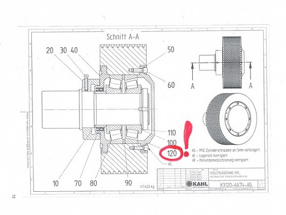 Крышка бегунка наружная KAHL K3101-4291 0120 KOLLERDECKEL AUSSEN