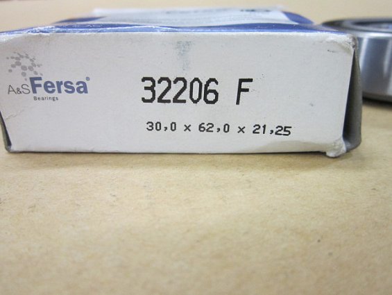 Подшипник 32206F 30,0х62,0х21,25 A&S Fersa TGAR SPAIN наружный ступицы переднего колеса