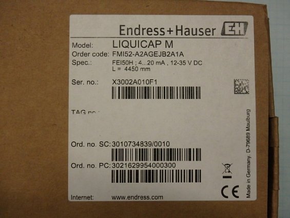 Датчик уровня Endress+Hauser Liquicap M FMI52-A2AGEJB2A1A(FMI52-U2AGEJB2A1A) L1=4300mm L3=150mm