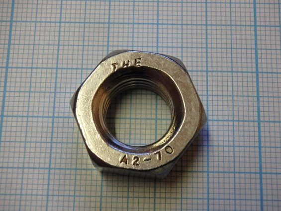 Гайка М14 A2-70 DIN934 ГОСТ5915 ГОСТ5927-70 ISO4032 из нержавеющей стали шестигранная с крупной резь