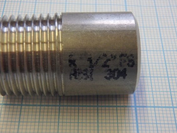 Ниппель DN15 1/2" нержавеющий AISI304 приварной полусгон