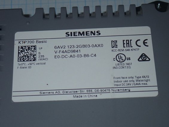 Панель управления SIEMENS 6AV2 123-2GB03-0AX0 БЫВШАЯ В УПОТРЕБЛЕНИИ ТЕХНИЧЕСКИ ИСПРАВНА