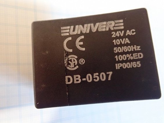 Катушка univer db-0507 db0507 24vac 10va 50/60Hz 100%ED IP00/65 соленоид производитель UNIVER Group