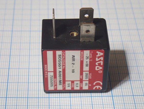 Соленоид ASCO SCG551A001MS катушка электромагнитная 24VDC 3W 400125-042 -25...+60С IP65 2005г MADE I