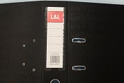 Папка-регистратор картонный L&L ширина 8см 80мм PVC черный c металлической окантовкй+торцевой карман