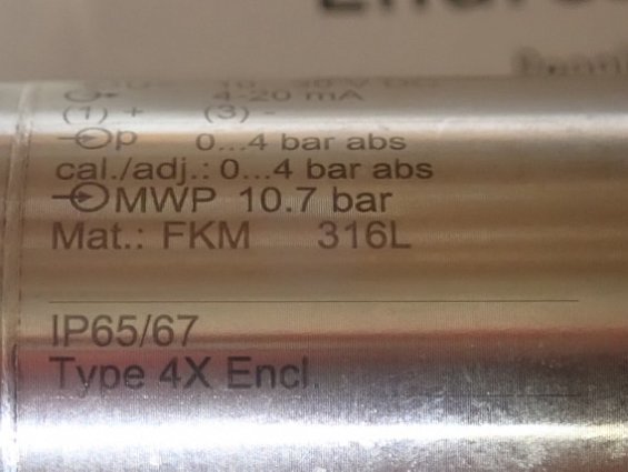 Преобразователь давления Endress+Hauser Cerabar PMP21-AA1M2MBWJJ+F3RM 0...4bar 4-20mA 10...30VDC G1/