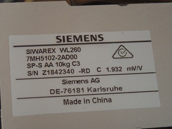 Тензодатчик SIEMENS SIWAREX WL260 7MH5102-2AD00 SP-S AA 10kg C3