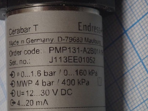 Преобразователь давления Endress+Hauser Cerabar-T PMP131-A2B01A1H 0...1.6bar 0...160kPa