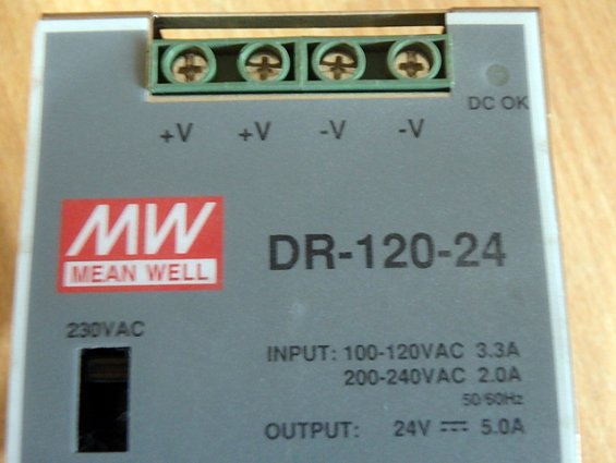 Источник питания meanwell MW dr-120-24 100-120VAC 3.3А 200-240VAC 2.0А 50/60Hz 24V 5.0А 120Вт