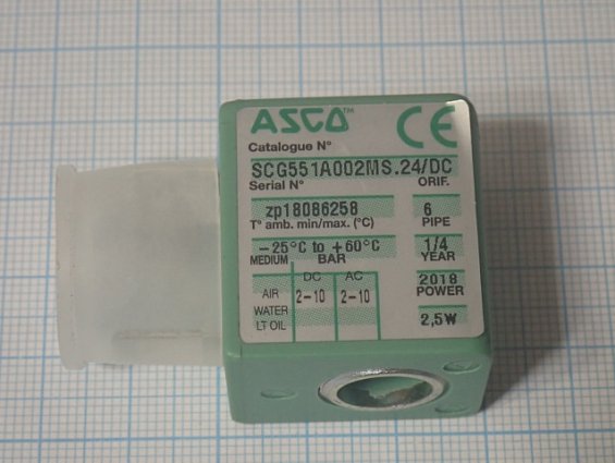 Катушка соленоид ASCO SCG551A002MS.24/DC 400904-542 24VDC 2.5W