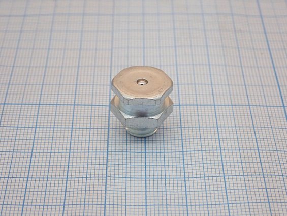 Пресс-масленка плоская T1/B M10x1.5 головка D16 mm под ключ 15 сталь оцинкованная