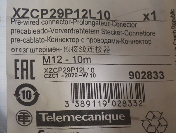Кабель с коннектором Telemecanique XZCP29P12L10 M12-10m 902833