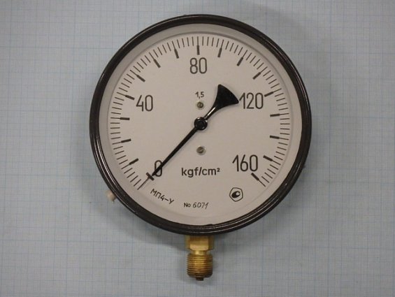Манометр МП4-У 0-160kgf/cm2 кл.т.1.5 диаметр корпуса Ф160мм IP40 М20х1.5 РШ У2