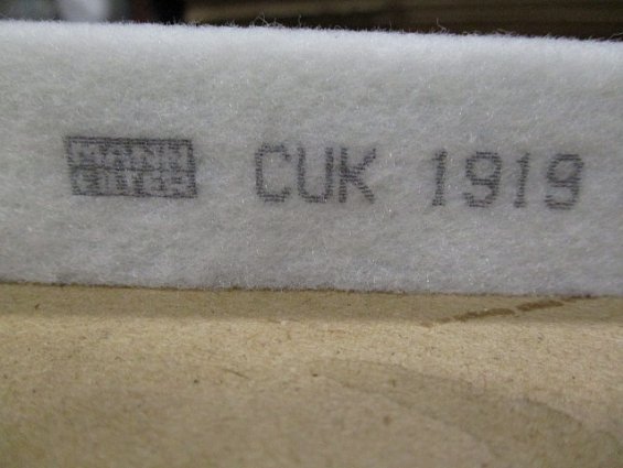 Фильтр салонный MANN-FILTER CUK1919 с активированным углем автомобиля ТОЙОТА RAV4 2008г.в.