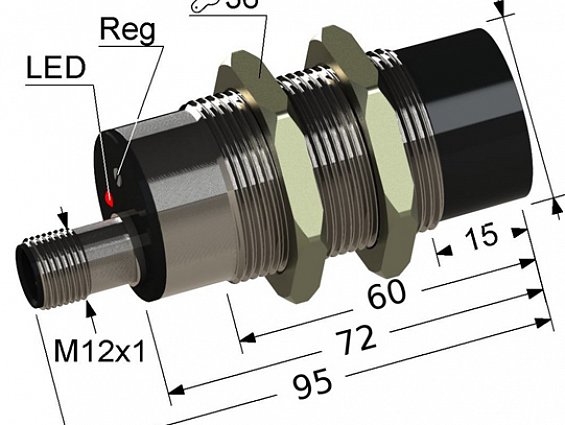 Датчик МЕГА-К ВБ2Ч.30М.95.15.5.1.С4 vb2R-30m95-15n51-c4 10...30В 300мА М30х1.5 Sn=15мм IP67