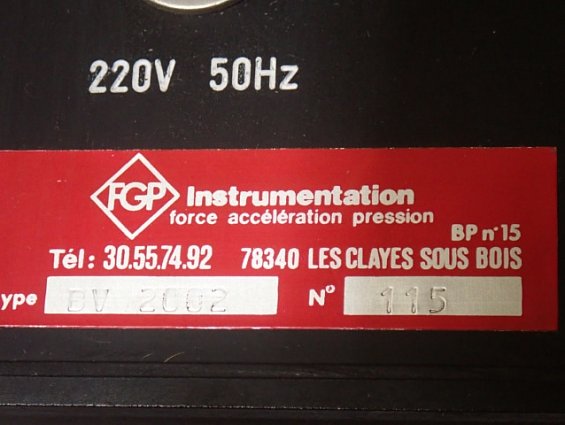 Прибор FGP Instrumentation BV-2002 220V 50Hz force acceleration pression