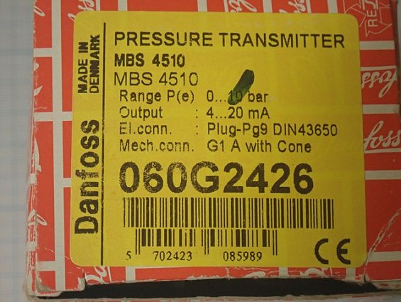 Преобразователь давления Danfoss MBS-4510 060G2426 0...10bar 4-20mA G1A pressure transmitt