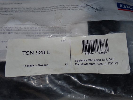 Уплотнение корпуса SKF TSN528L Seals for SNH and SNL 528 For shaft diam.125 11-Made in Sweden компле