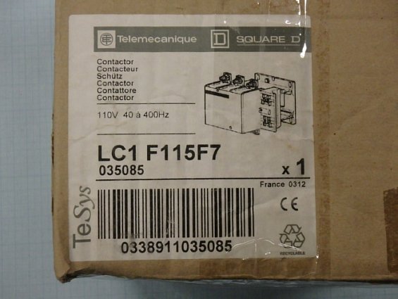 Контактор Telemecanique TeSys LC1-F115 LC1F115F7 SQUARE-D 3p 115A 40-400Hz 50kW 3НО