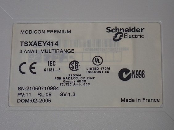 Модуль Schneider Electric TSXAEY414 БЫВШИЙ В УПОТРЕБЛЕНИИ ТЕХНИЧЕСКИ ИСПРАВЕН