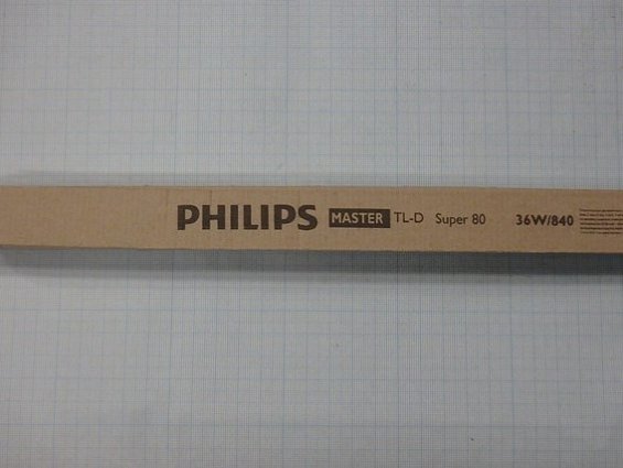 Лампа люминисцентная PHILIPS MASTER TL-D Super 80 36W/840 длина 1200мм 63Вт диаметр d26мм 