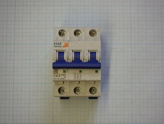 Выключатель автоматический 3-пол 63А С63 6kA KEAZ OptiDin BM63-3 260802