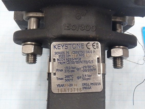 Затвор Keystone k-LOk Series-36 DN150 6" PN16 +260С body a216-wcb trim cs/ss/ss/rtfe/g/s