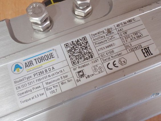 Пневмопривод двустороннего действия AIR TORQUE pt250b-d-a F05+F07-N-ch13х19.1