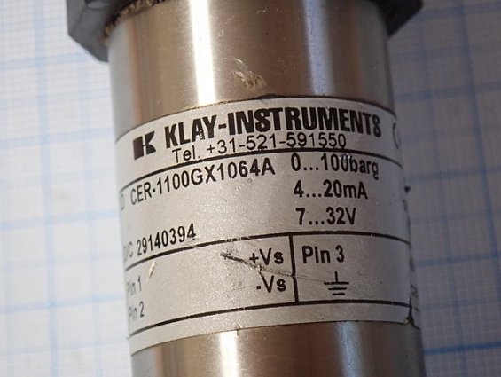 Датчик давления CER-1100GX1064A 0...100bar KLAY-INSTRUMENTS 4...20mA 7...32V