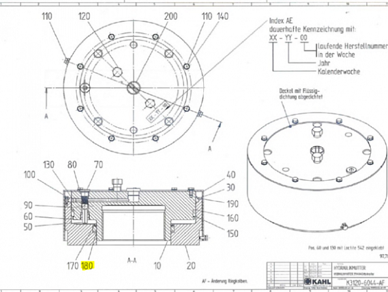 ОПОРНОЕ КОЛЬЦО KAHL K6454-0294 0180 STUETZRING пресса гранулятора сухого жома KAHL PRESSE 39-1000