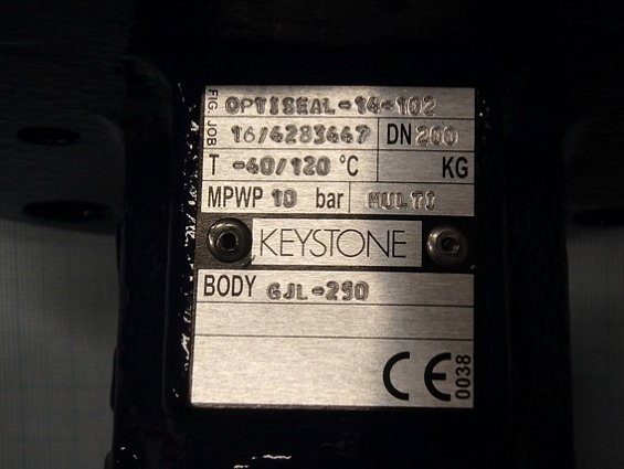 Затвор Keystone DN200 OPTISEAL-14-102 -40С/120С mpwp 10bar