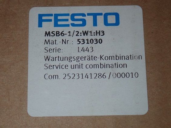 Блок подготовки воздуха FESTO MSB6-1/2:W1:H3 531030 Wartungsgerate-Kombination Service