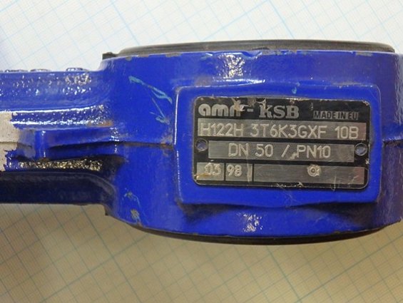 Затвор amri-KSB DN50 РN10 H112H 3T6K3GXF-10B дисковый с ручкой