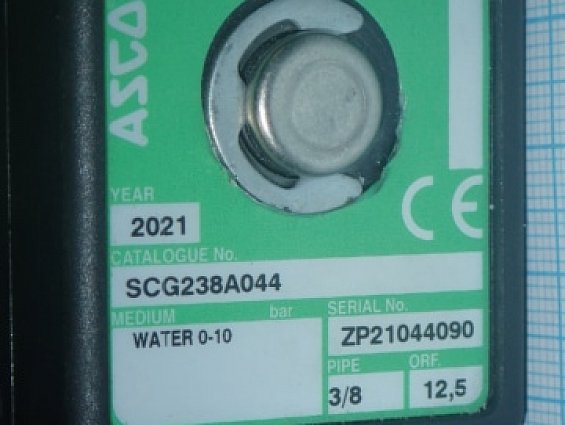 Электромагнитный клапан ASCO SCG238A044 WATER 0-10bar 3/8 24DC 15.3W 400325-242