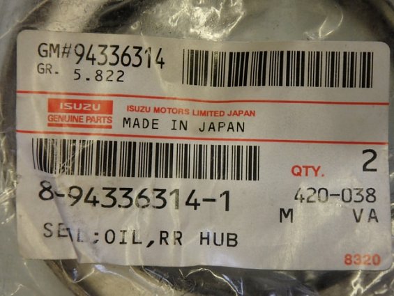 Сальник внутренний ступицы заднего колеса 8-94336-314-1 для автомобиля ISUZU ELF 1992г.в.