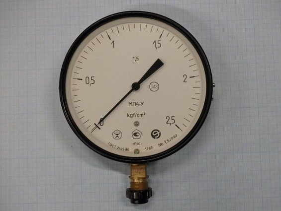 Манометр МП4-У 0-2.5kgf/cm2 кл.т.1.5 диаметр корпуса Ф160мм IP40 М20х1.5 РШ У2