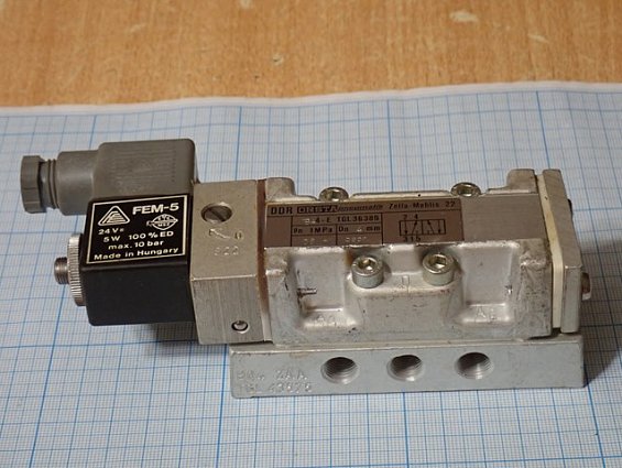Клапан DDR ORSTA pneumatik B4 4-E TGL36389 Dn4mm FEM-5 24V= 5W 100%ED 10bar